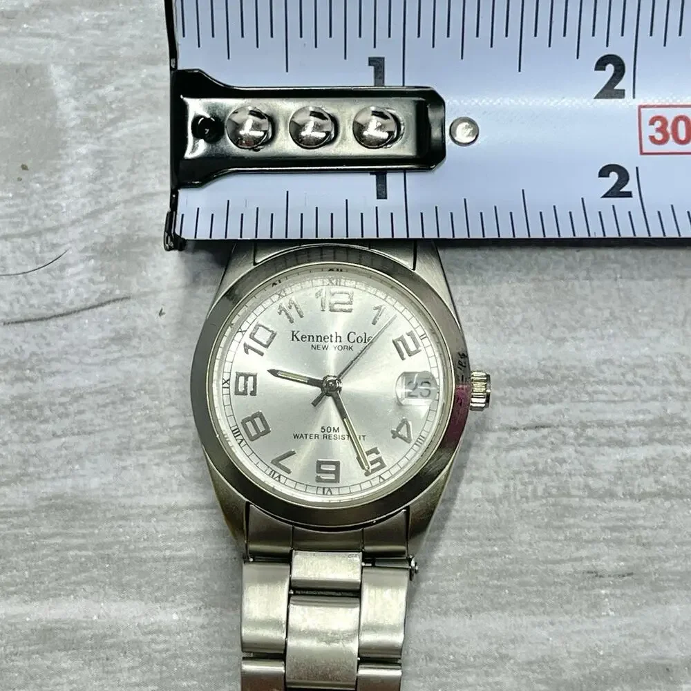 Kenneth Cole Watch Quartz Date Luminous Hands Stainless Steel 50mWR